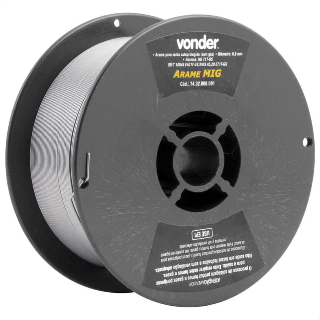 Arame MIG 0,8mm para Solda sem Gás - Carretel 1kg