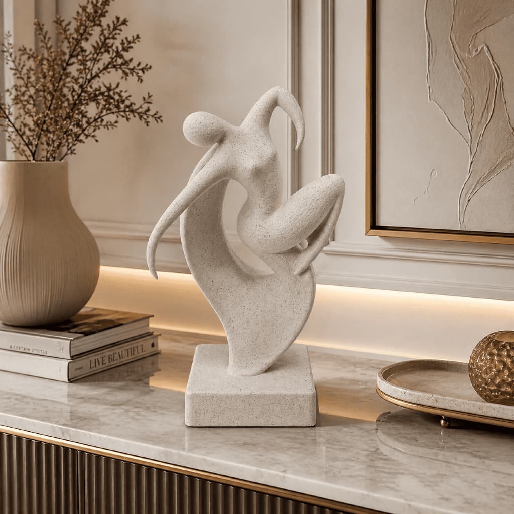 Escultura abstrata decorativa moderna dança movimento elegância peça sofisticada para sala escritório design minimalista
