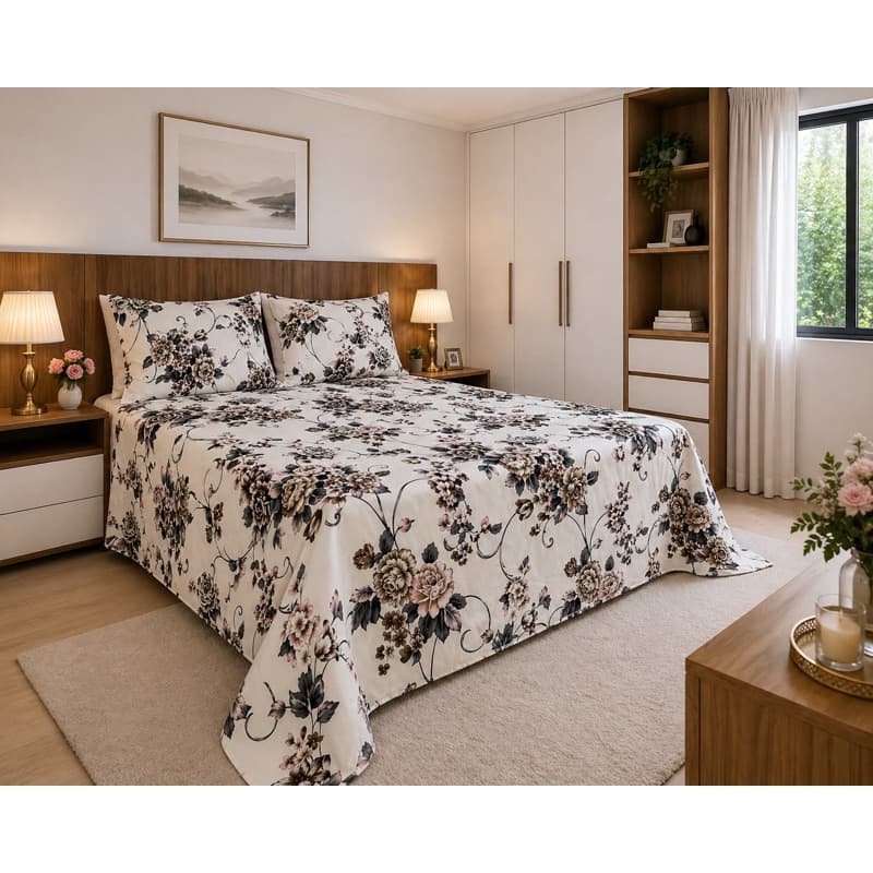 Jogo de Lençol Cama Casal e Queen