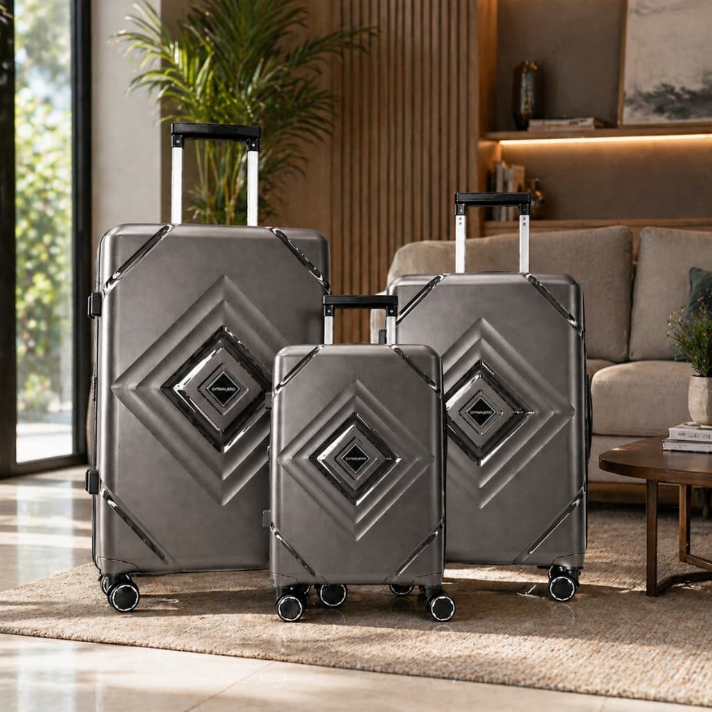 Kit 3 Malas Viagem P/M/G | Polipropileno Rodas Dupla 360° Cadeado Trava | Segurança Rígida