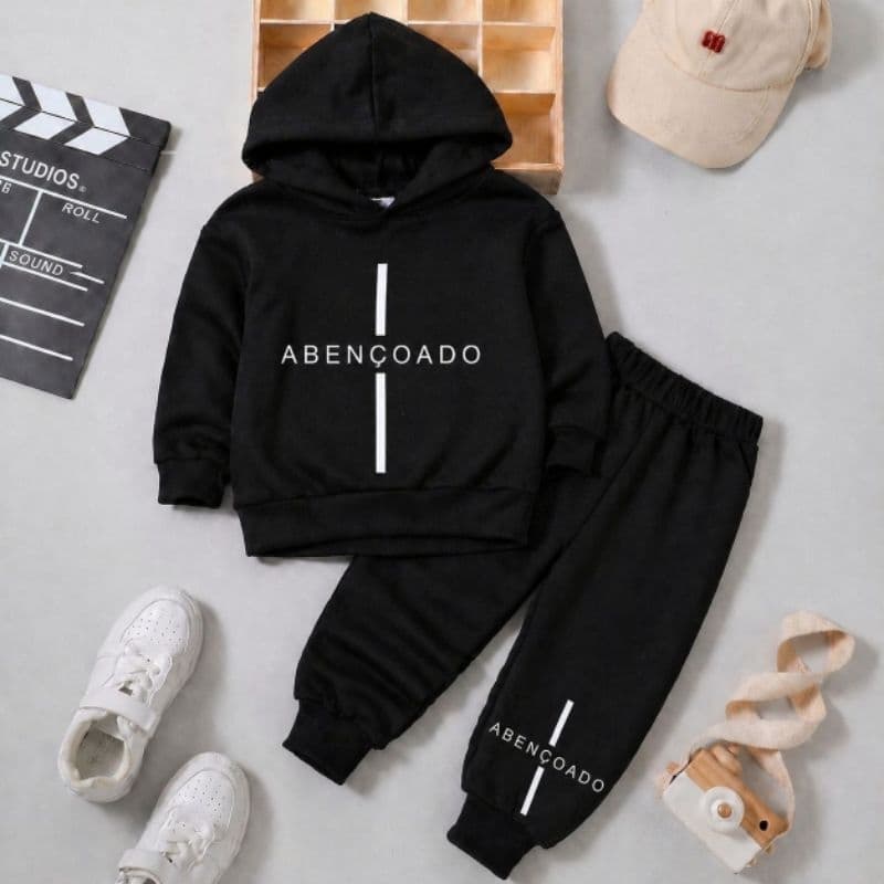 Conjunto Infantil Moletom Criança Menino e Menina Peluciado Térmico Roupa Frio Inverno