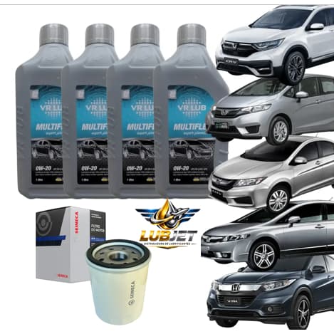 Kit Troca Óleo 0w20 Vr Lub Linha Honda Civic Cr-v Fit
