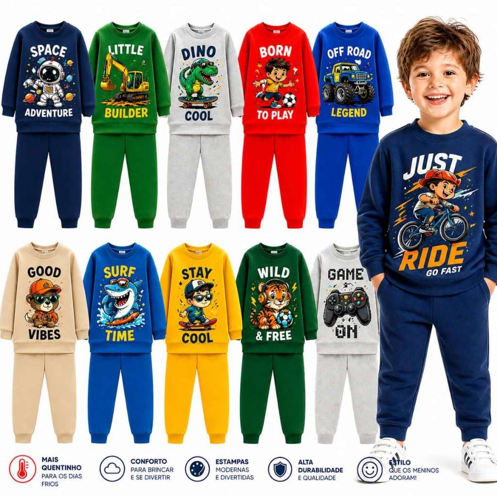 Kit Sortido 2 ou 4 Peças Moletom Roupa De Bebê Menino Infantil Inverno Conjunto Casaco Bebê Agasalho Flanelado de Bebê