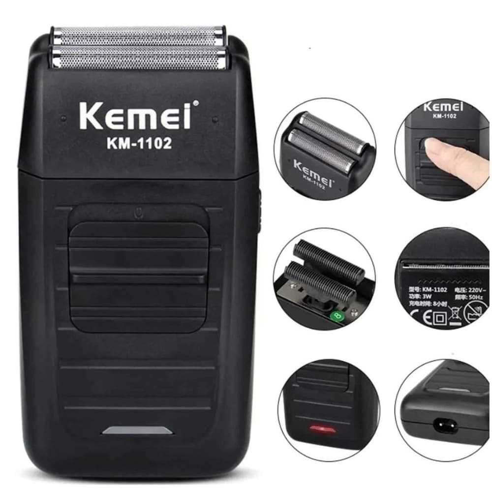 Barbeador Eletrico Barba Aparador Portatil  Recarregavel – Kemei 1102