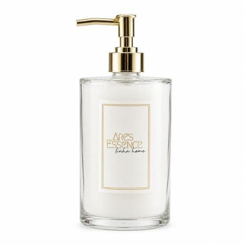 Dispenser Sabonete Líquido 250ml Vidro Luxo Banheiro Premium Elegante Ares Essence