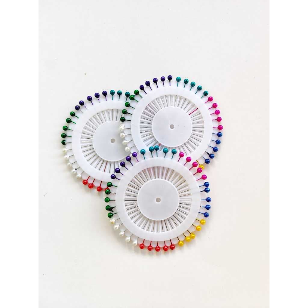 Alfinete colorido kit com 3 discos