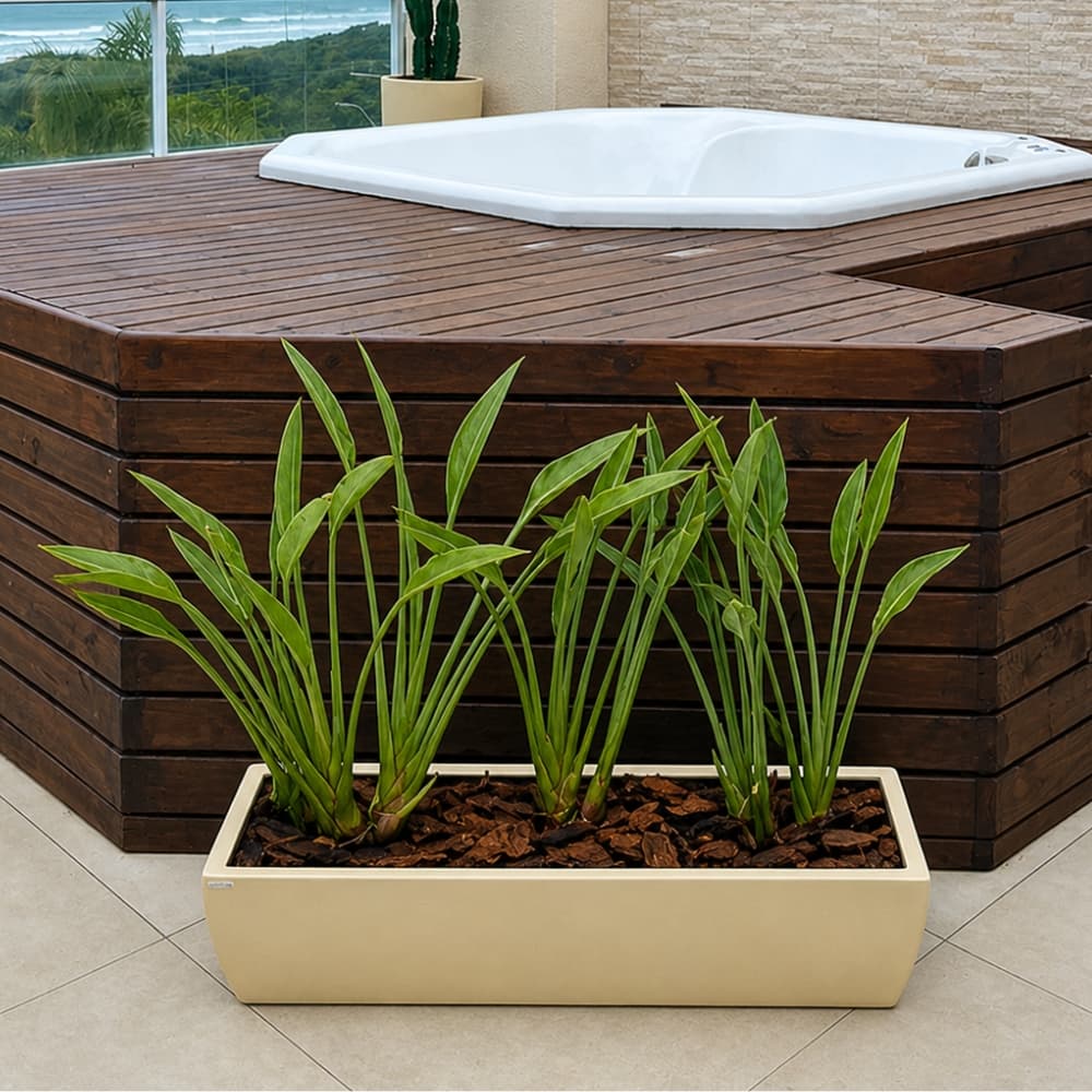 Vaso Floreira Jardineira Plantas Hortas Fibra 100cm Cores