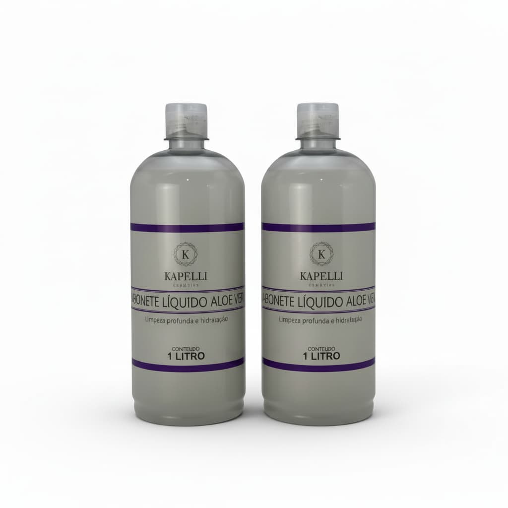 Kit Sabonete Líquido Aloe Vera 2 unidades com 1 litro cada Kapelli