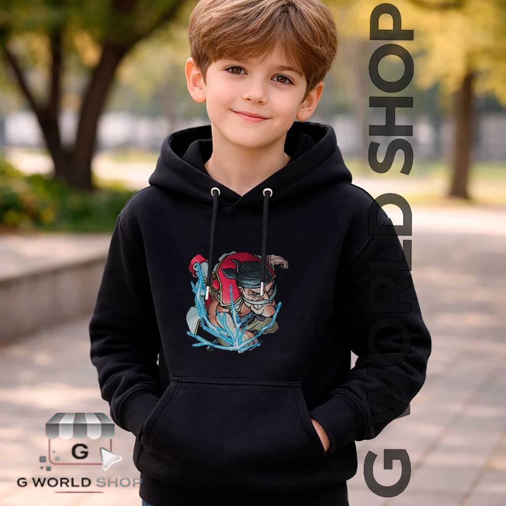 Moletom Com Capuz Barba Branca Homem Mais Forte do Mundo Blusa de Frio Flanelado Infantil e Adulto Qualidade Premium