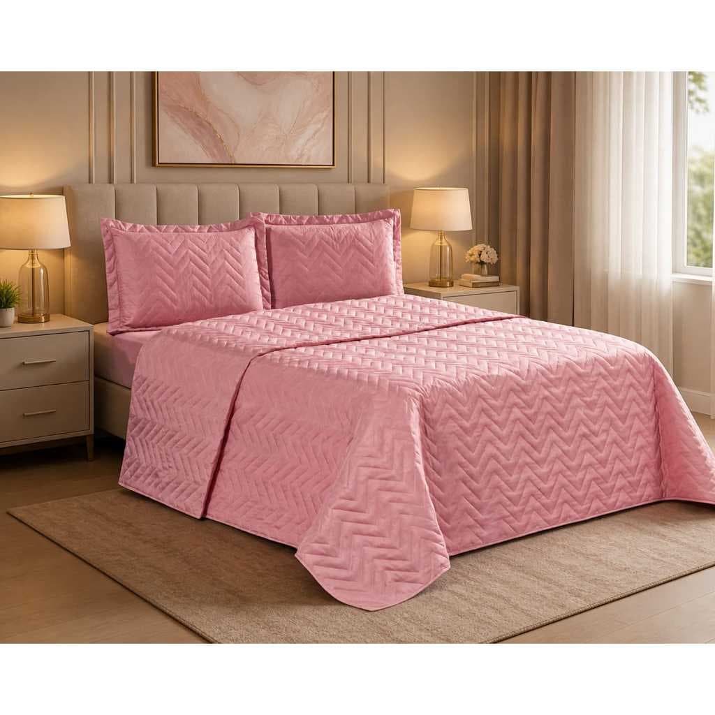 Cobre Leito Matelado  3 pçs bordado Cama Casal/Queen/King