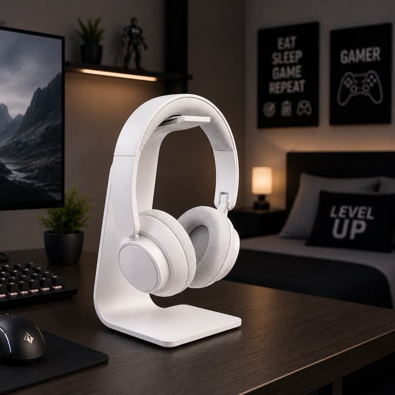 Suporte para Fone de Ouvido Headset Gamer Home Office Organizador de Mesa Design Moderno