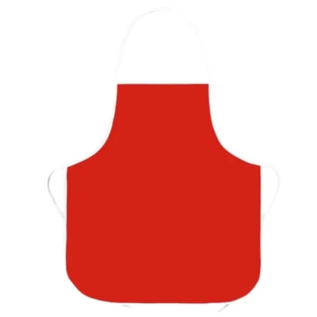 Avental Infantil Impermeável Escolar Proteção Pintura Cozinha Resistente Vermelho