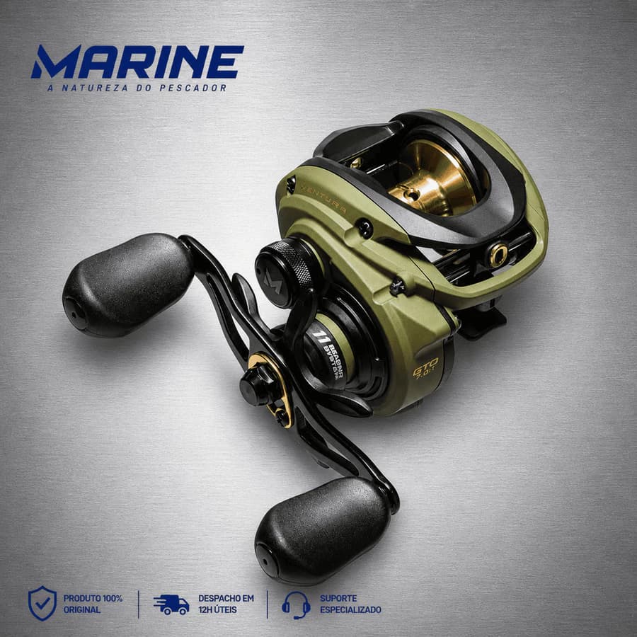 Carretilha Pesca Marine Avenger 11000 Rec 7.5:1 Drag 4.5kg 11 Rol Grafite