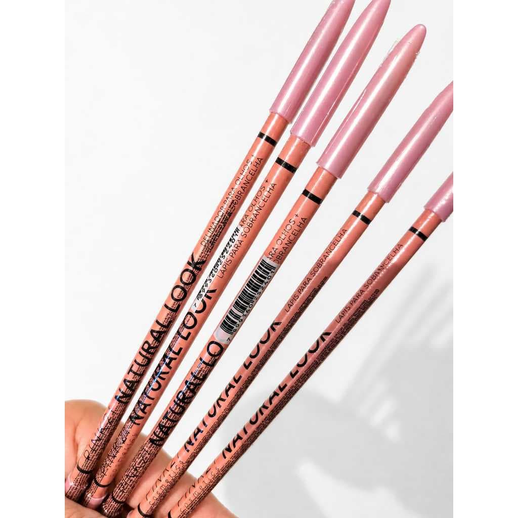 Lápis de olho Delineador para Olhos e Lapis de Sobrancelha Natural Look Pink 21 Cosméticos