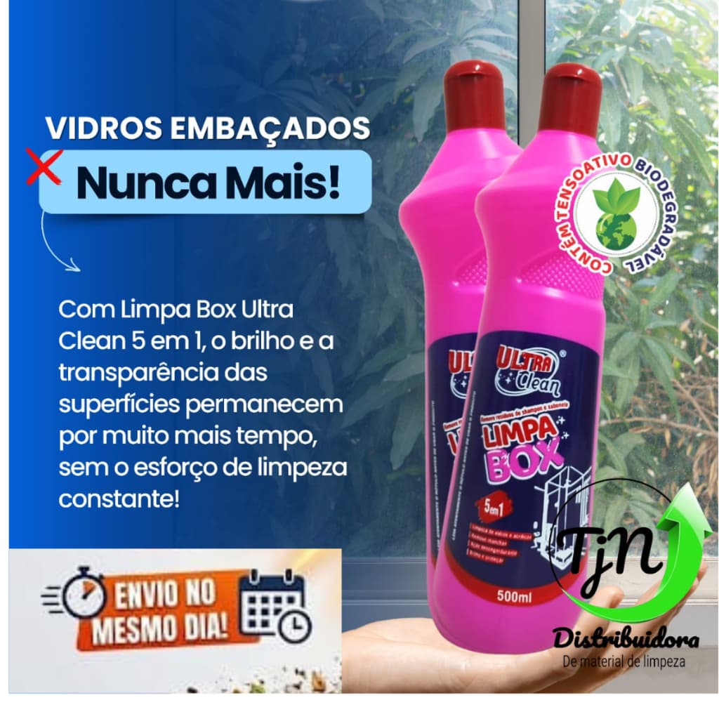 Limpa Vidro Box Brilhow 500ml  Tira Manchas sabonete e pele  Profissional  5em1