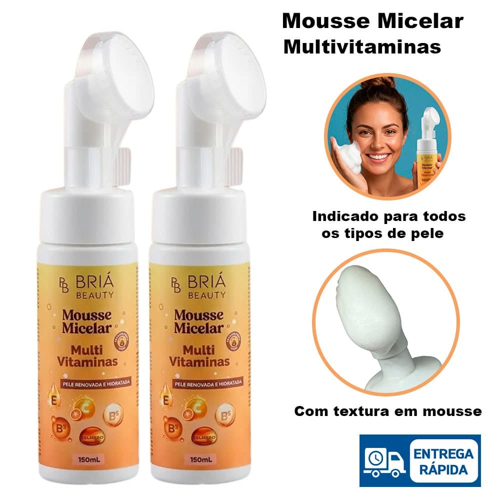 Mousse Micelar Limpeza Facial 150ml Briá Multivitaminas 6 em 1