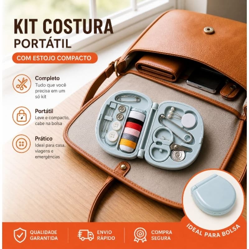 kit costura completo portátil compacto com agulha tesoura botões mini kit de costura para bolsa viagem emergecia 7×6 cm