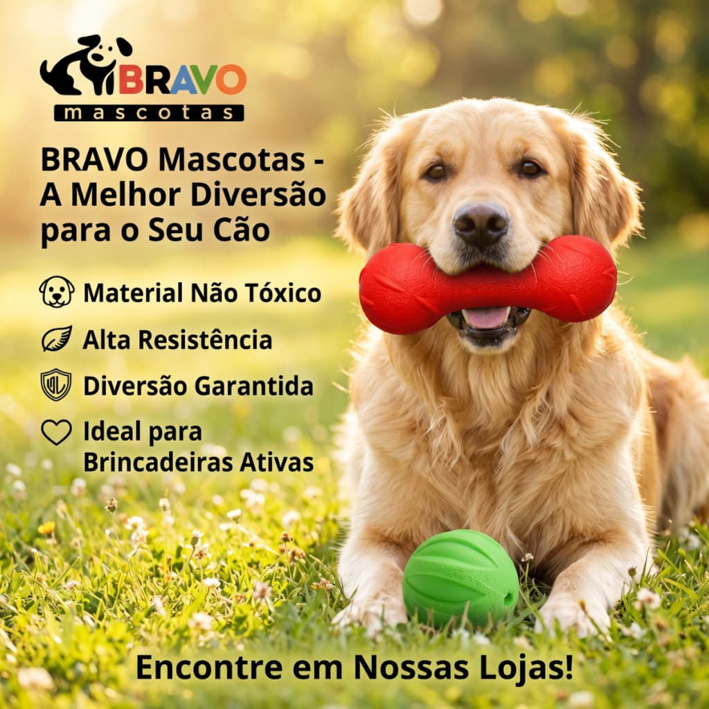 Brinquedo Para Cachorro Pet Bola + Osso Mordedor Multiuso