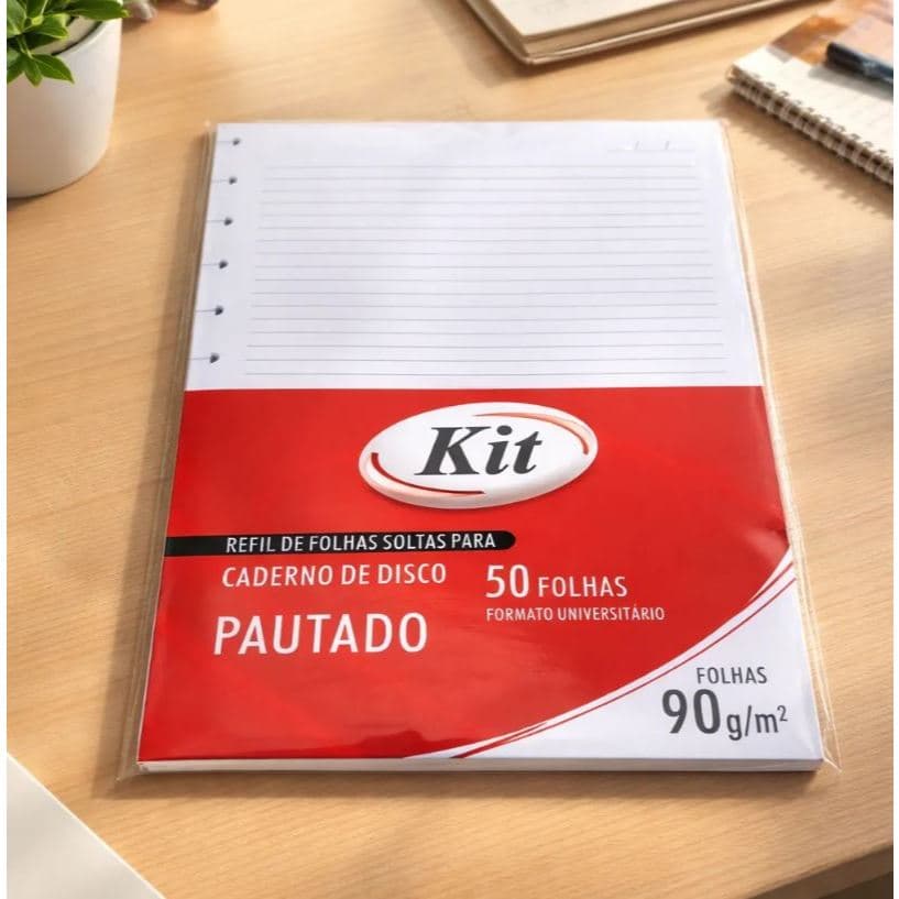 Kit 4 Refil Caderno Inteligente Pautado Grande 90g 50 Folhas