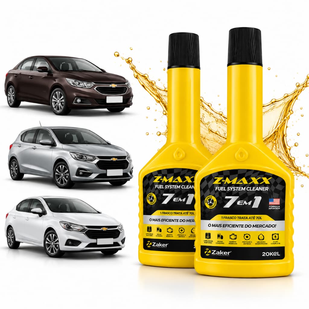Aditivo Para Combustível Z-MAXX 7 em 1 Zaker Kit 2 Alta Performance Motor Hb20 I30