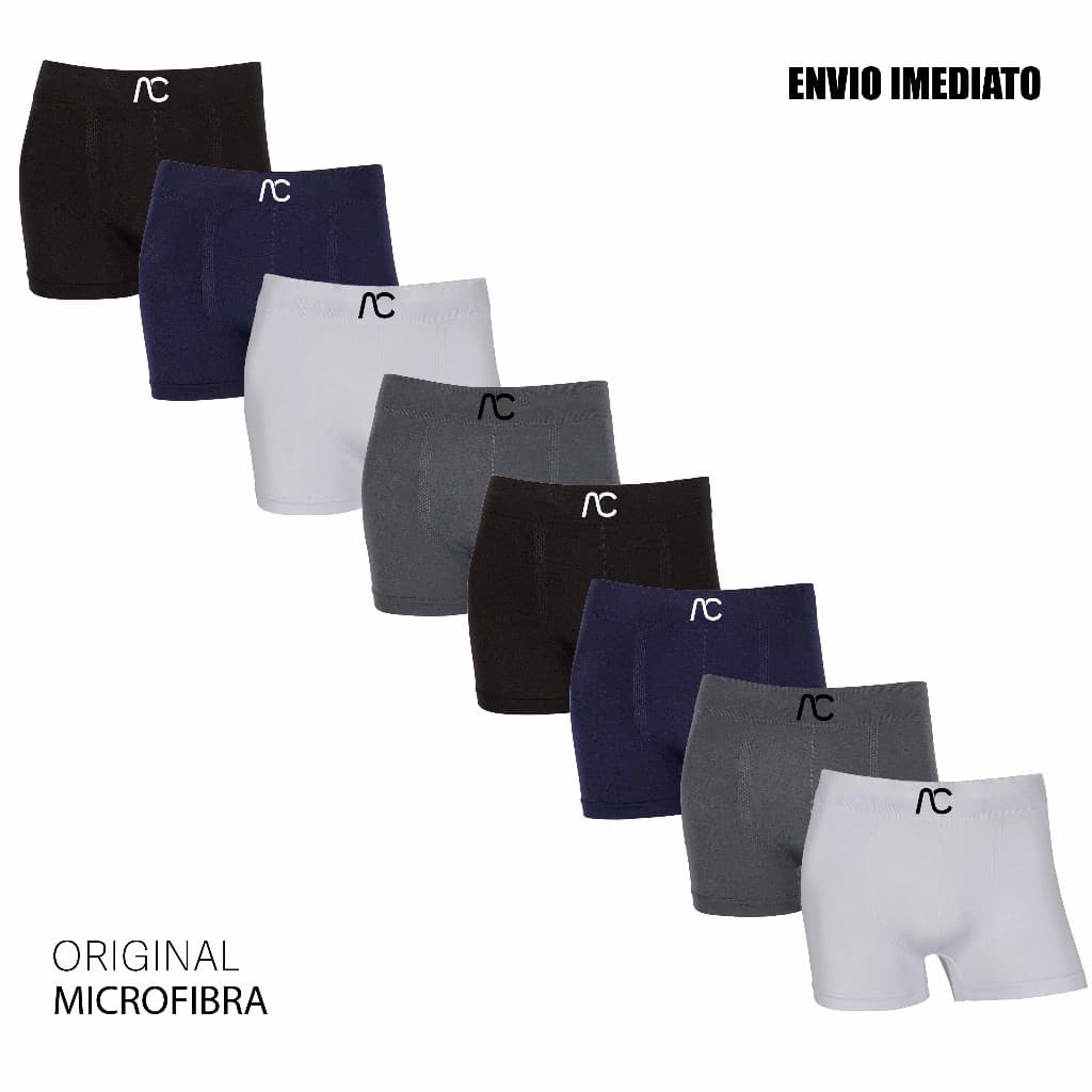 Kit 4 ou 8 cuecas boxer microfibra Original marca AC Sem Costura