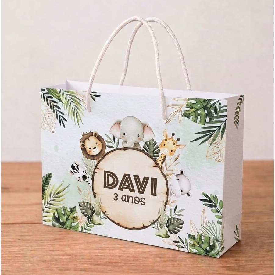 Sacolinha Personalizada Safari (Pegue e Monte)