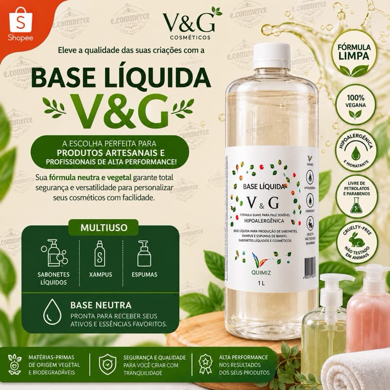 Base Sabonete Liquido Transparente V&G - 1 litro