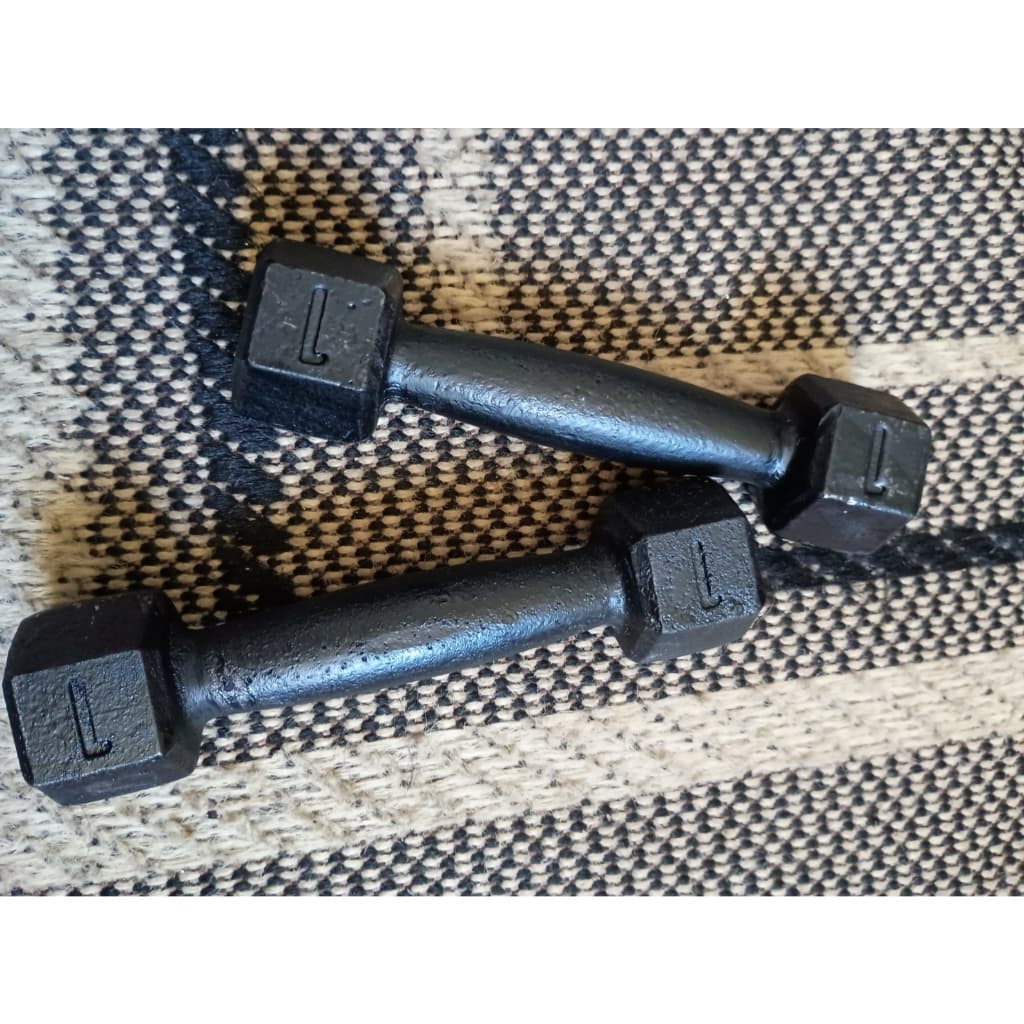 kit Halter sextavado 1kg ferro pintado cor preta