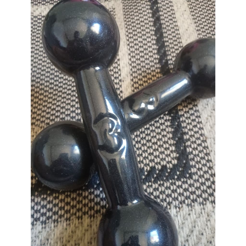 Kit Halter Bola 3 kg Emborrachado Cor Preta