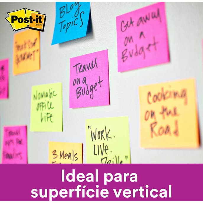 Bloco Adesivo Notas Super Adesivas Post-It 76mm X 76mm 45 Folhas Post-it