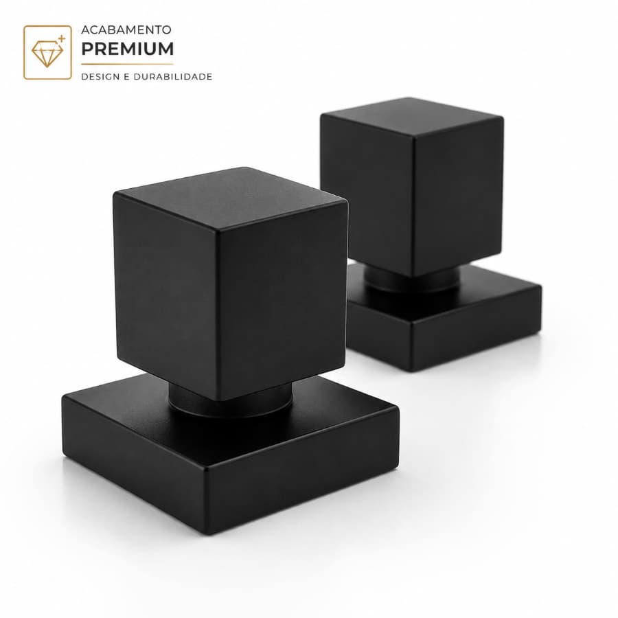 Kit 2 a 10unds Acabamento Quadrado Para Registro ½ Ou ¾ Padrão Universal  Preto Fosco Metal ABS