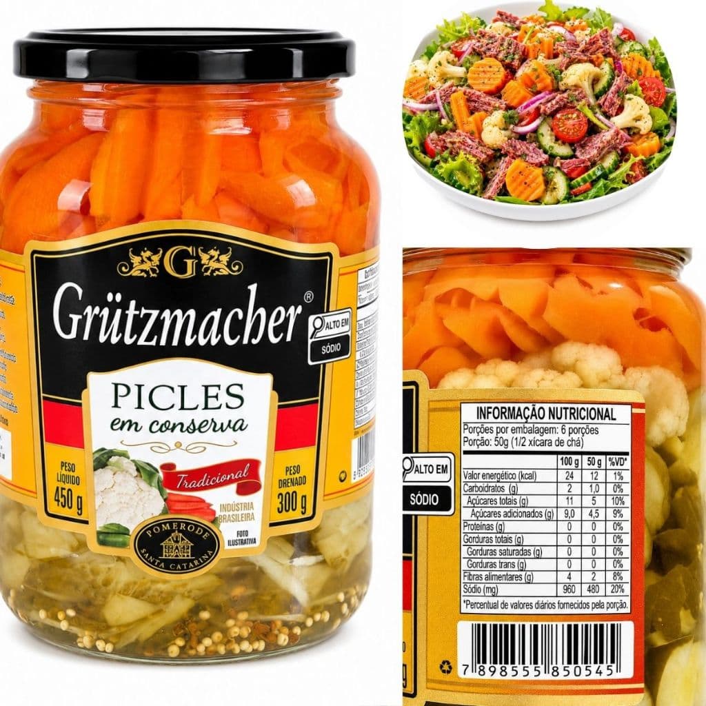 Picles em Conserva Mix de Legumes Crocante e Saboroso
