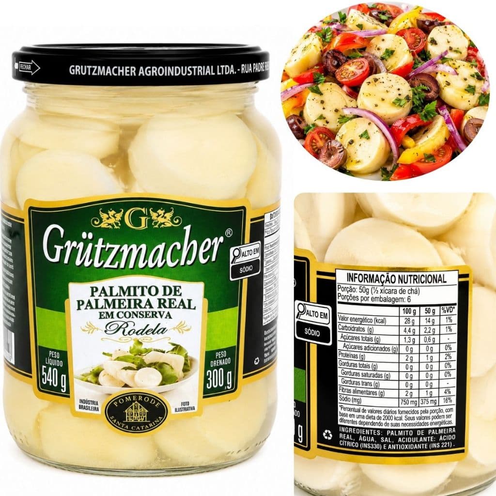 Palmito De Palmeira Real Rodela Em Conserva Grutmacher