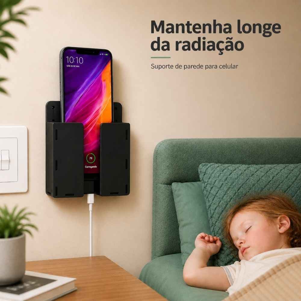 Organizador Parede Multifuncional Controle Remoto Suporte Carregador Caixa Armazenamento