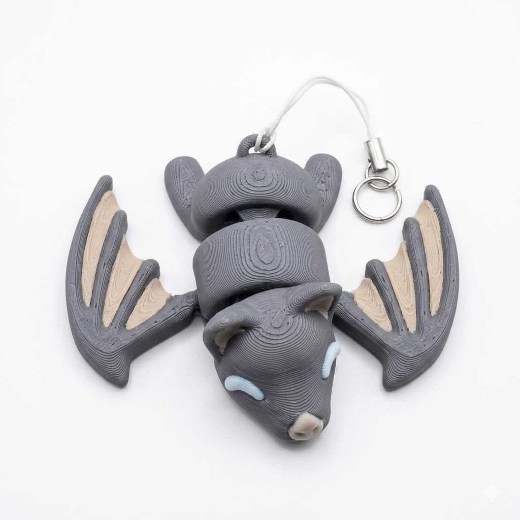 Chaveiro Morcego Realista Impressão 3D Flexível - Acessório Mochila Geek Exclusivo