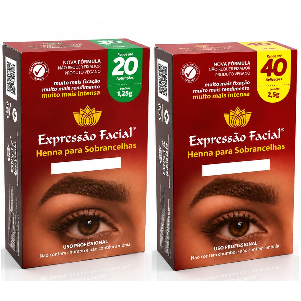 Henna 20 40 Aplicações - Expressão Facial Hintz - Preto Castanho Marrom