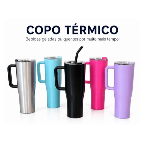 BTOP Garrafa Copo Térmico Inox Portátil 1200ml Inoxidável com Tampa e Canudo
