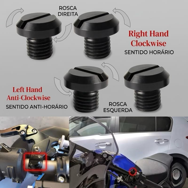 Kit Guidão Moto Universal Com Tampas de Válvula Proteção e Estilo para Motocicleta