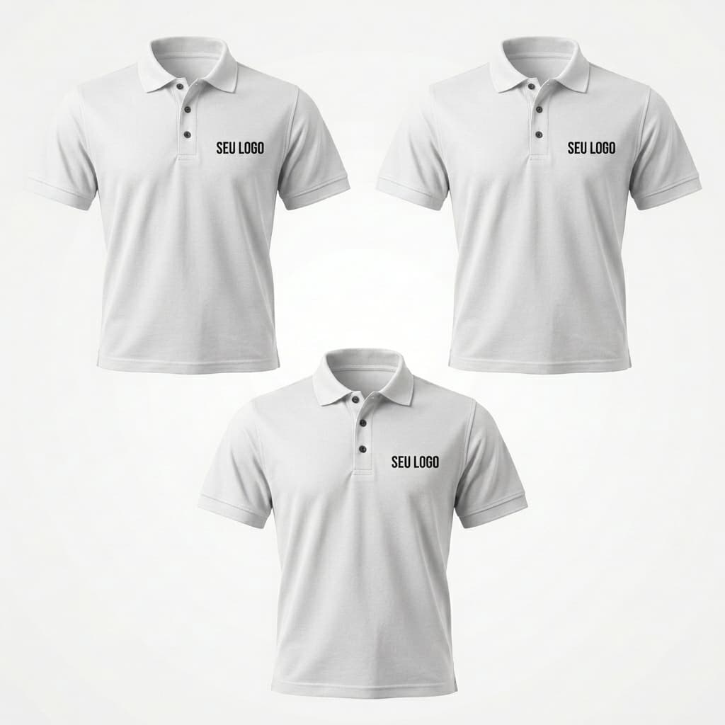 KIT 3 Camiseta Camisa Polo Personalizada Sua Ideia Uniforme Empresa Estampada Seu Logo Para Equipe