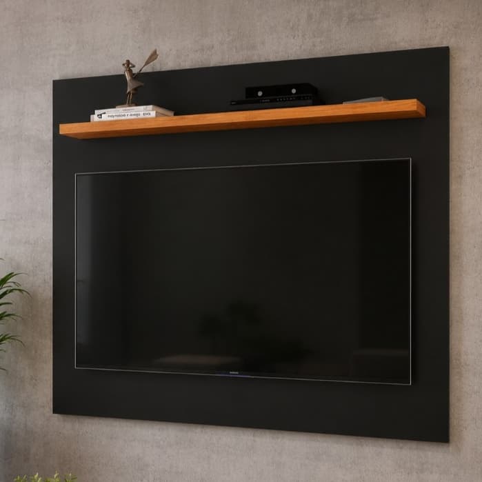 Painel para TV até 32 Polegadas com Prateleira – Rack Suspenso Sala Moderno