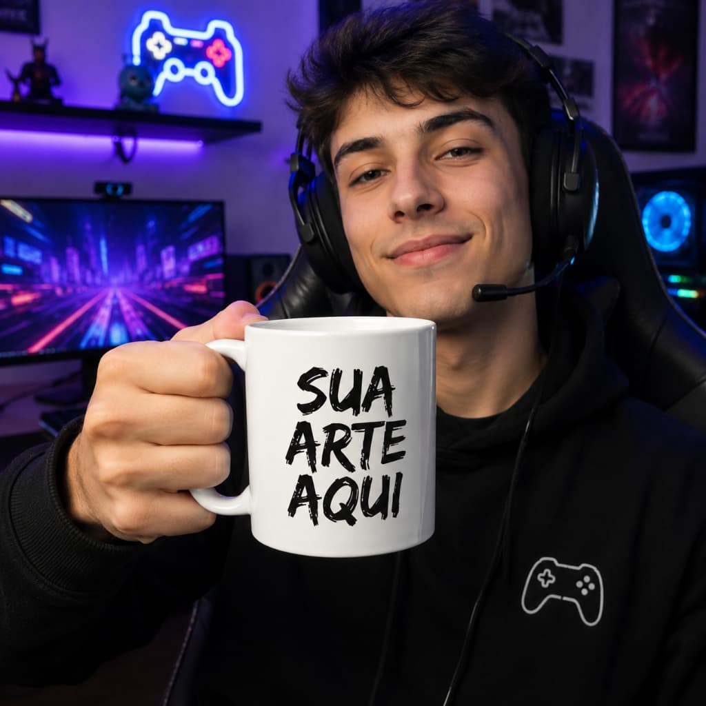 Caneca Personalizada Gamer Mande sua Ideia/Logo/Foto/Jogo/Personagem 325ML