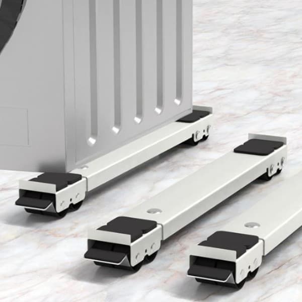 Suporte universal de alumínio com rodas para bases de carrinhos de geladeira, fogão e lava-louças, capacidade de 200 kg