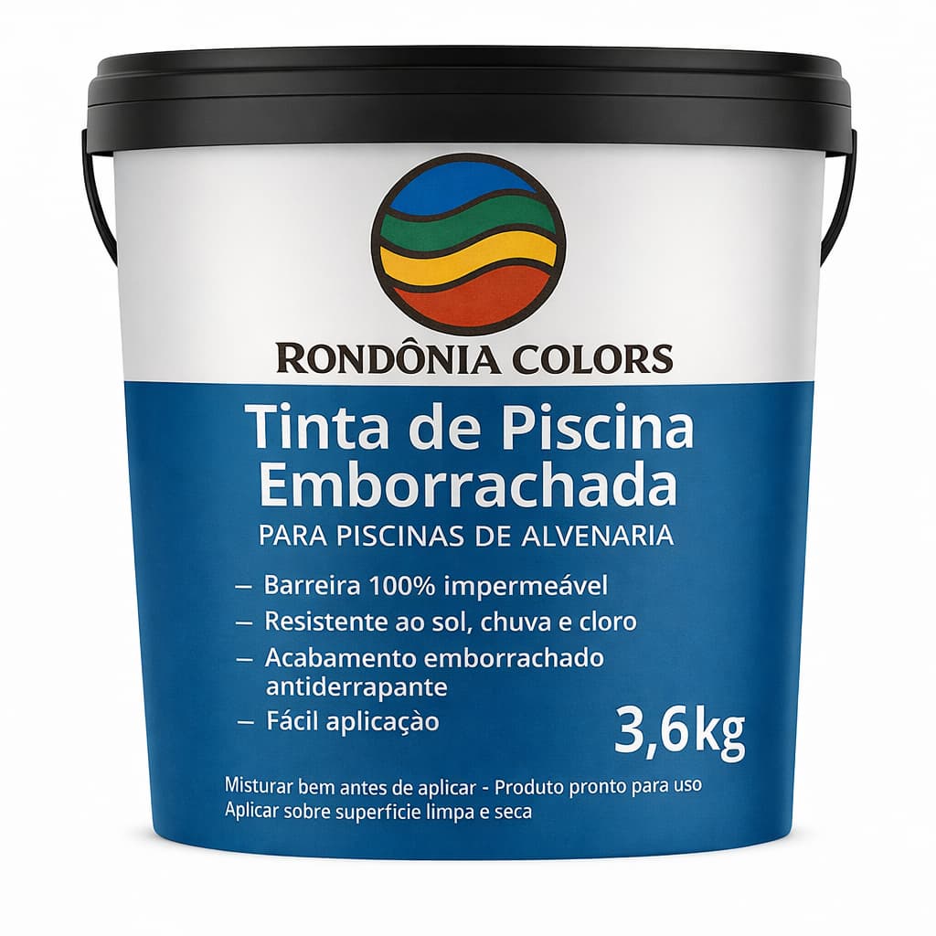 Tinta Emborrachada Piscina 3,6Kg Impermeabilizante  Flexível Alta Aderência Anti Vazamento