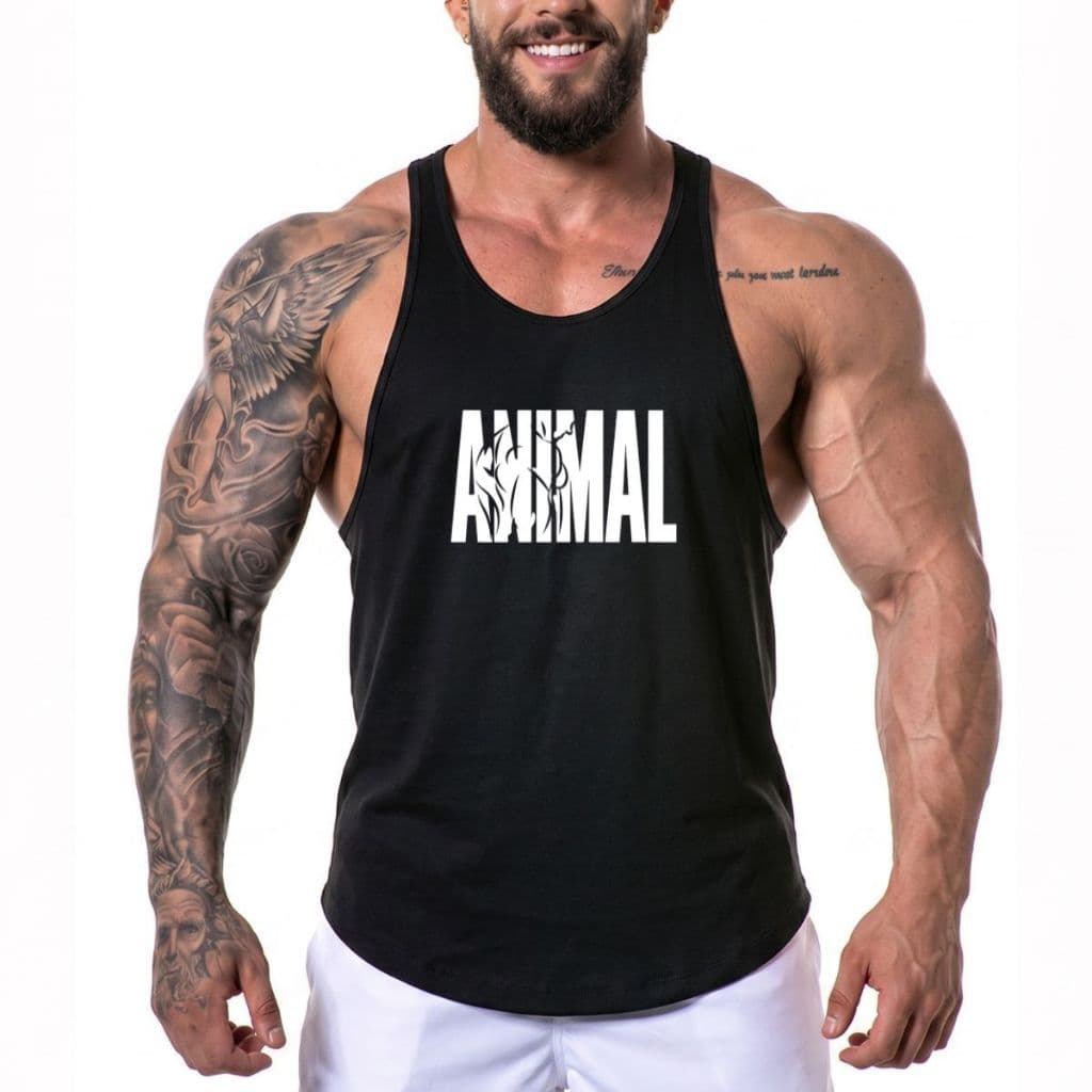 Regata Masculina Animal Camiseta Academia Treino Musculação Bodybuilder