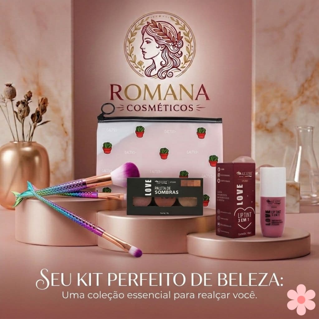 Kit Maquiagem Completa Paleta + Lip Tint + Pincéis + Necessaire Ziplock, maquiagem feminina, kit beleza,