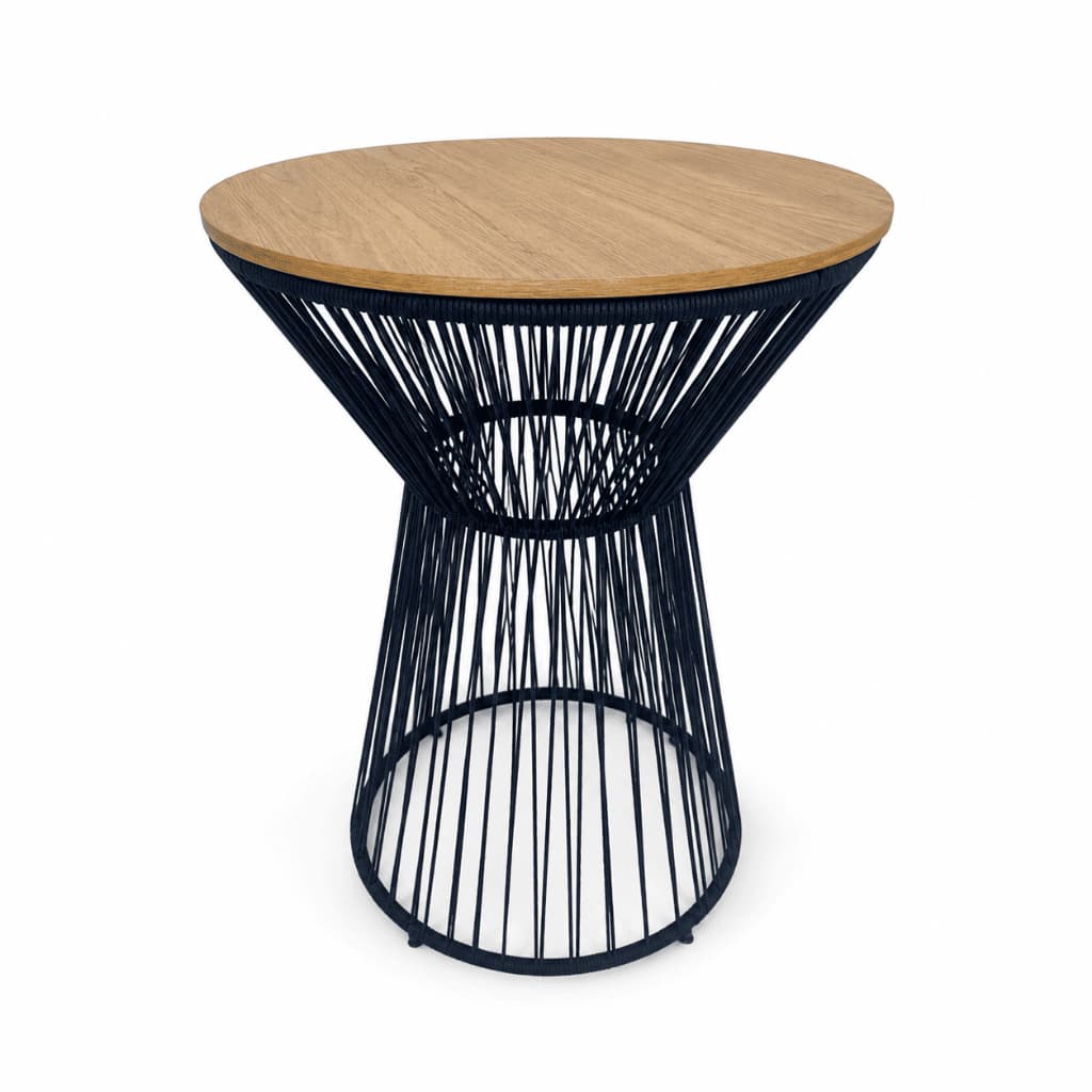 Mesa Bistro Em Corda Nautica Para Area Externa  Interna Varanda Jardim Moderna Resistente Decorativa