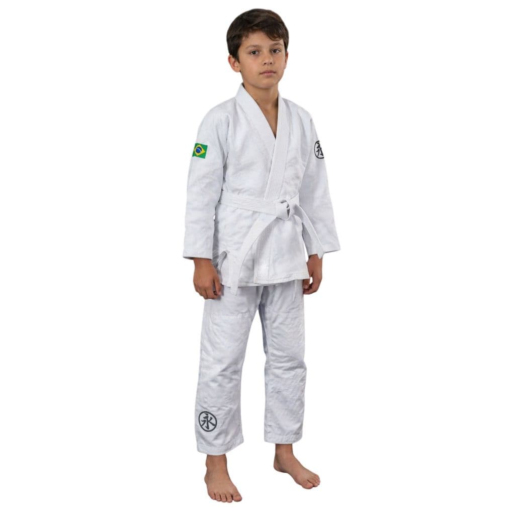 Kimono Jiu-Jitsu Infantil Keiko Trançado Branco
