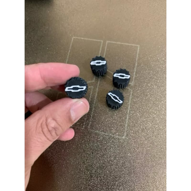 Tampa de Válvula de Pneu / Pino de Roda / pininho de roda / Chevrolet - 2 Pares - Impressão 3D em PLA Per...
