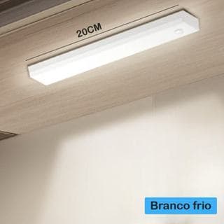 Luminária LED Barra Sensor Recarregável USB | Guarda - Roupa, Cozinha, Escadas | Luz Noturna Suave