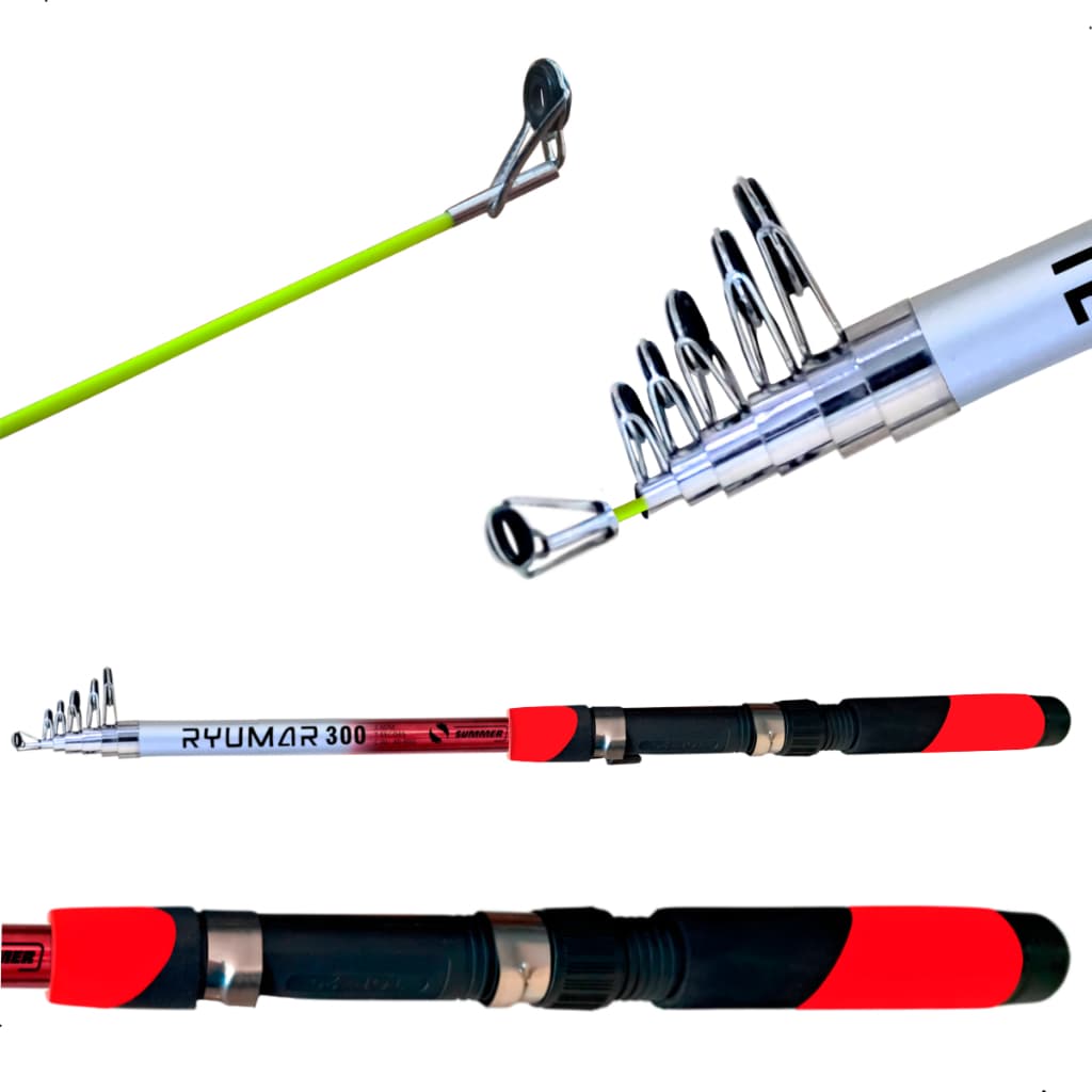 Vara De Pesca Telescópica 3,00m P/ Molinete Ryumar Summer Fibra De Vidro Leve E Resistente Pesca Iniciante Promoção